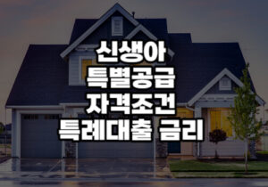 신생아특별공급 자격조건 대출금리